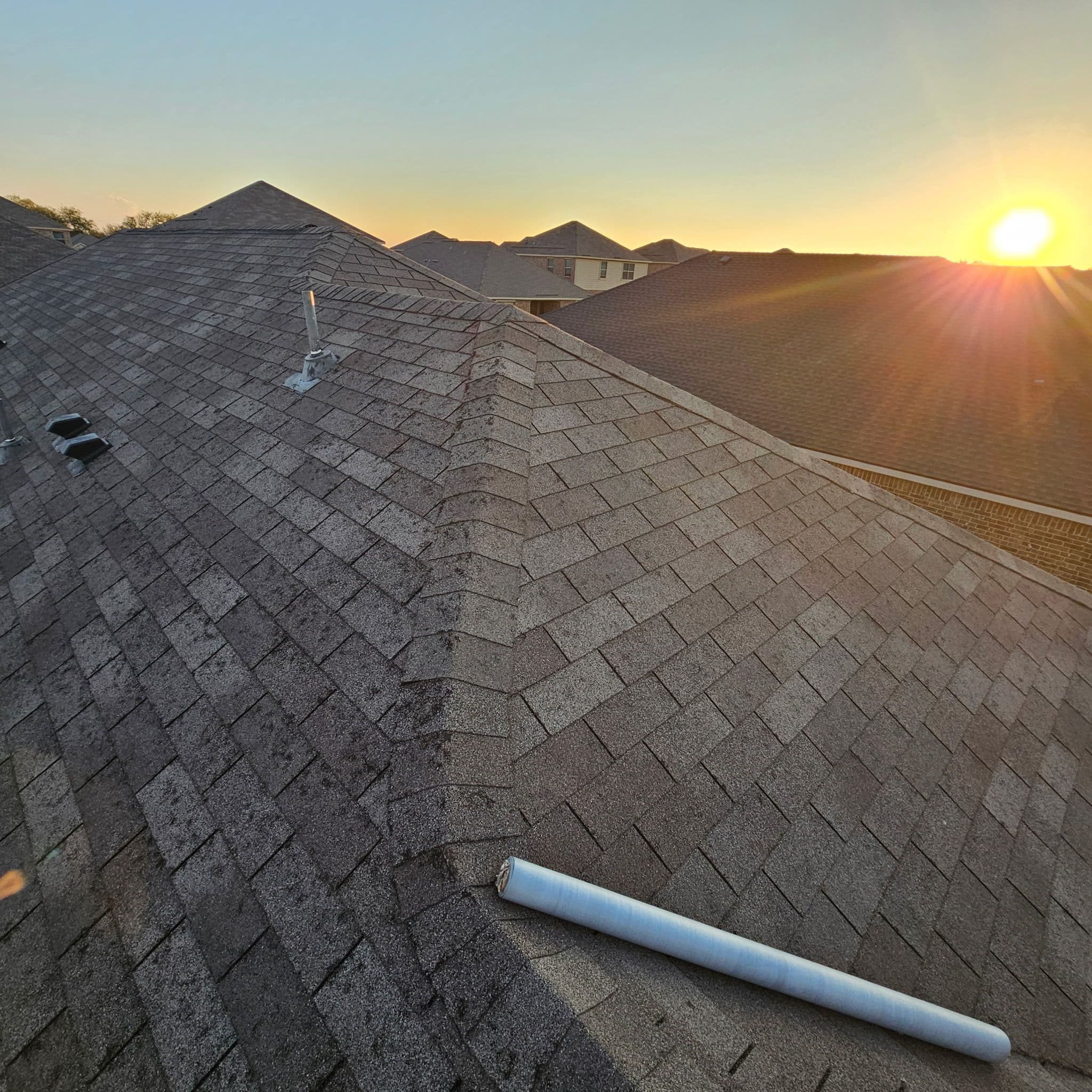 Project Providing Emergency Tarping Services Under a Beautiful Sunset in Sanger image